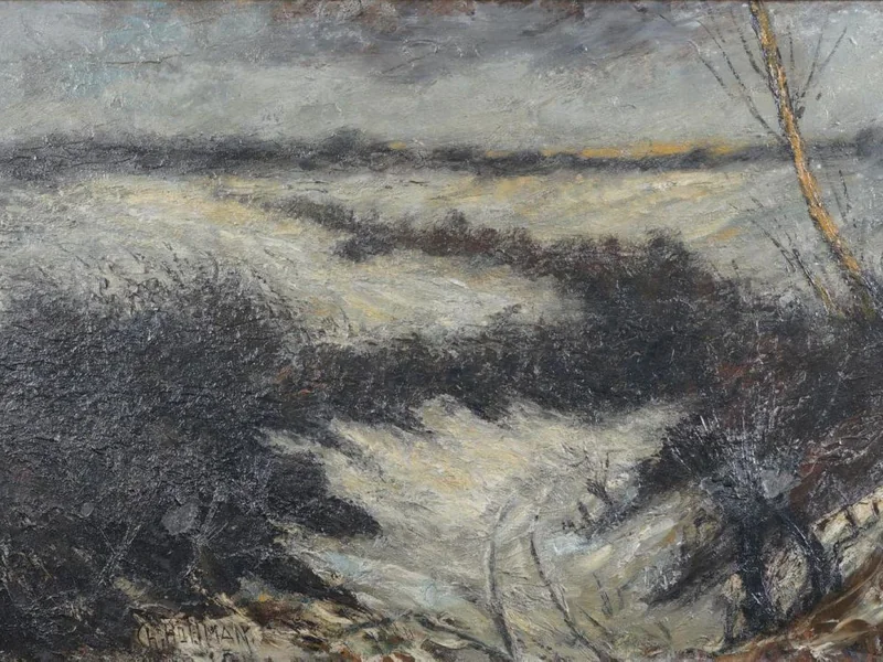1877-Charles Hollman - Paesaggio invernale